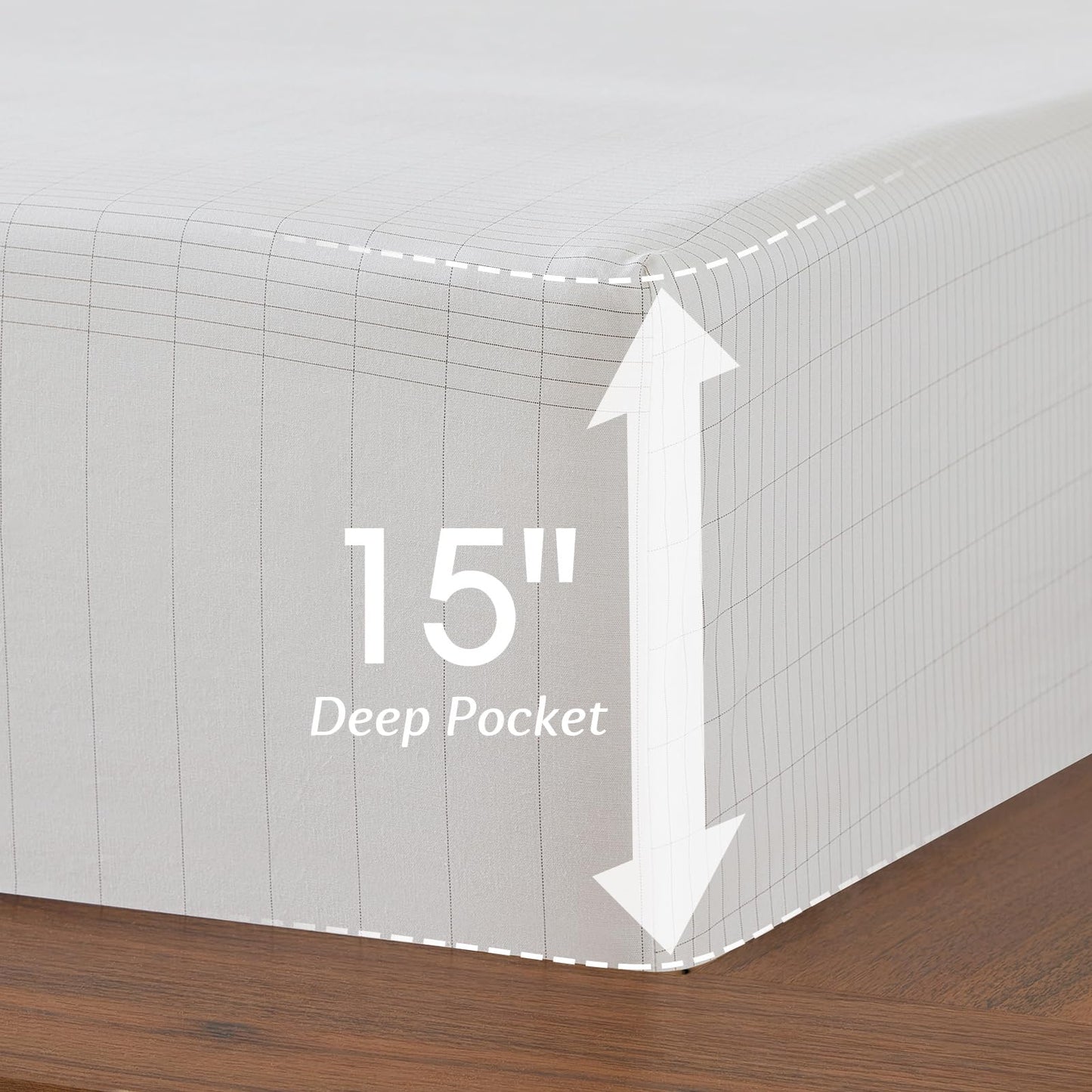 Grounding Sheets Queen, Grounded Bed Sheet 10% Pure Silver Fiber Connected Earth Energy, Fitted Earth Sheets with Grounding Tester-White