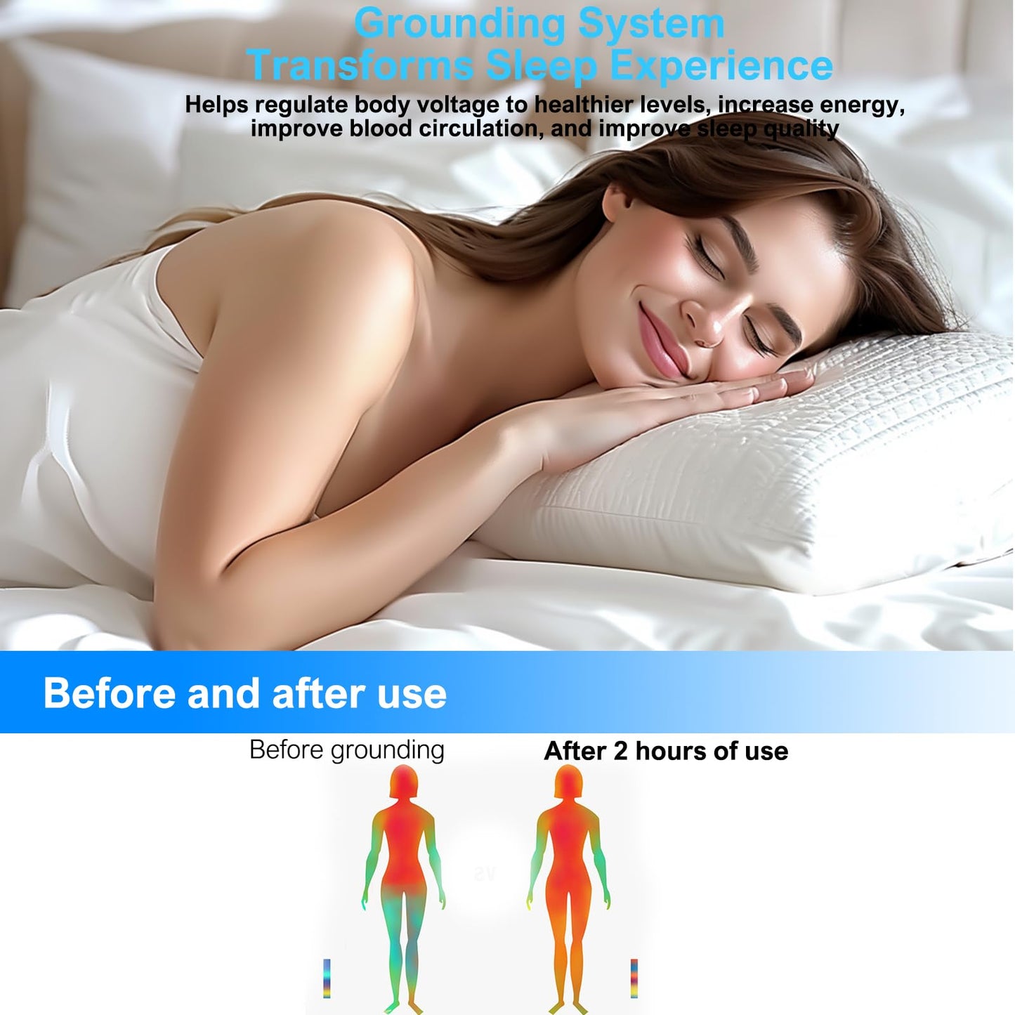 Grounding Sheets King, 90% Organic Cotton+ 10% Pure Silver Fiber,Grounded Bed Sheet Kit, Deep Pocket Grounded Bed Sheet, Relieves Pain - Used for Healthy Sleep Therapy (Gray, King)