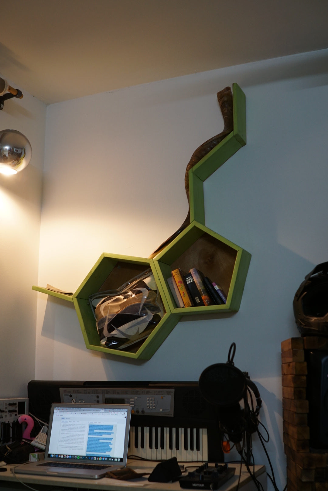 Happy Trumpet & Teffilin Shelf