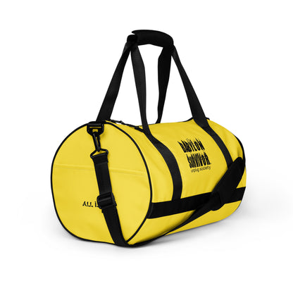 Babylon Survivor gym duffel bag – white, front view (2)