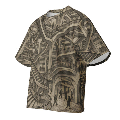 Dizengoff Maze Tel Aviv heavyweight oversized t-shirt – white, front view (2)