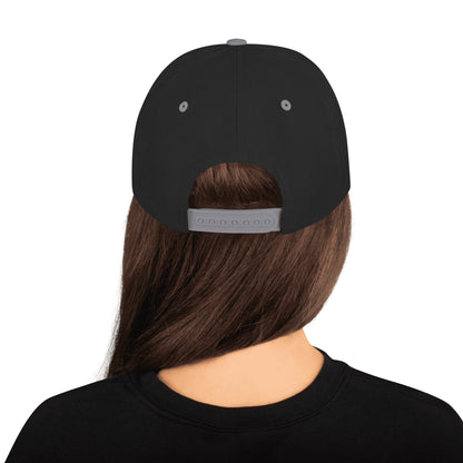 Emet Truth Infinity Hebrew snapback hat – black silver, back view