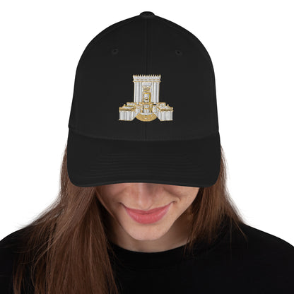 Holy Of Holies Ark of the Covenant structured cap – black, front view (2)