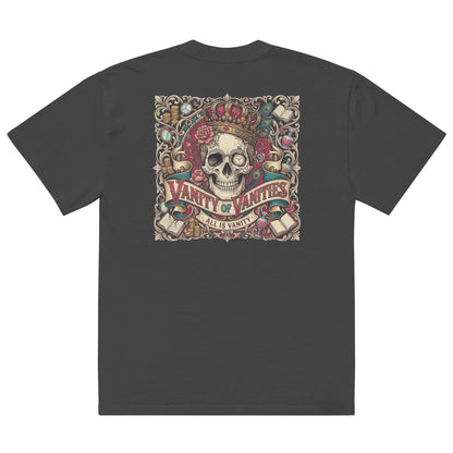 All Is Vanity Ecclesiastes oversized faded t-shirt – black, back view