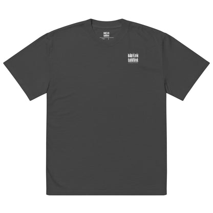 Eating Movies oversized faded t-shirt – black, front view