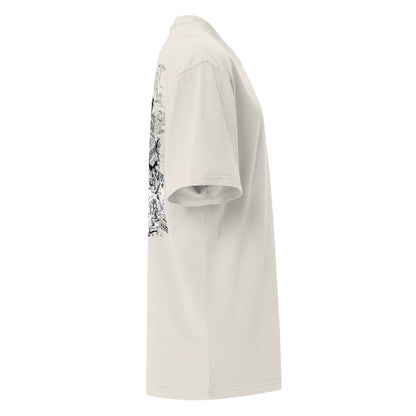 Babylon Is Falling Again oversized faded t-shirt – bone