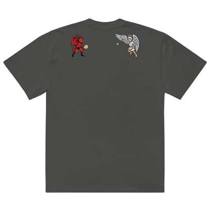 Spirit Matkot body and soul angels oversized t-shirt – coal, back view