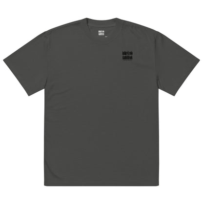 Spirit Matkot body and soul angels oversized t-shirt – coal, front view