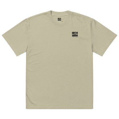 Snail Trail film reel snail oversized faded t-shirt – eucalyptus, front view (2)