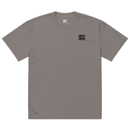 Snail Trail film reel snail oversized faded t-shirt – grey, front view