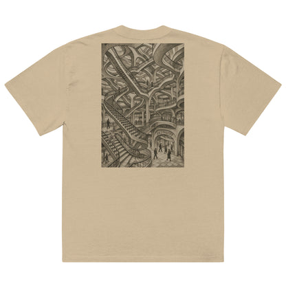 Dizengoff Maze Tel Aviv oversized faded t-shirt – khaki, back view