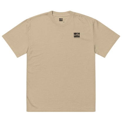 Snail Trail film reel snail oversized faded t-shirt – khaki, front view (2)