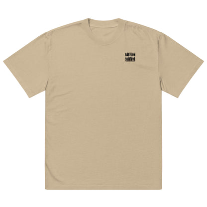 Dizengoff Maze Tel Aviv oversized faded t-shirt – khaki, front view