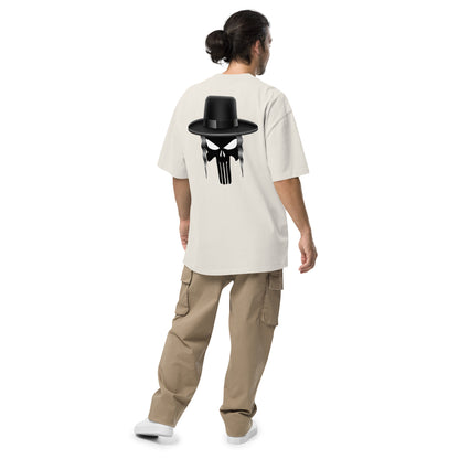 The Jewish Punisher oversized faded t-shirt – bone, back view