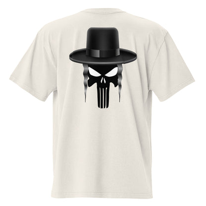 The Jewish Punisher oversized faded t-shirt – bone, back view (2)