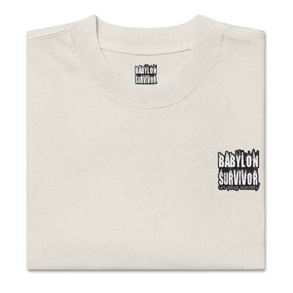 The Jewish Punisher oversized faded t-shirt – bone, front view (2)