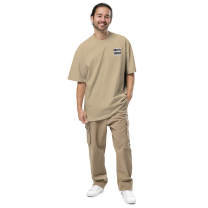 Dr. Death grim reaper oversized faded t-shirt – khaki, front view