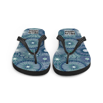 Diatoms ocean art flip-flops – white, front view