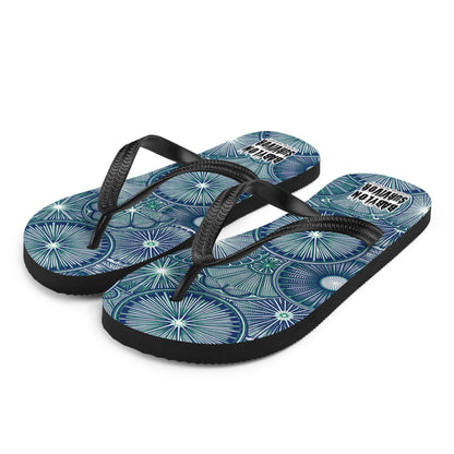 Diatoms ocean art flip-flops – white, front view