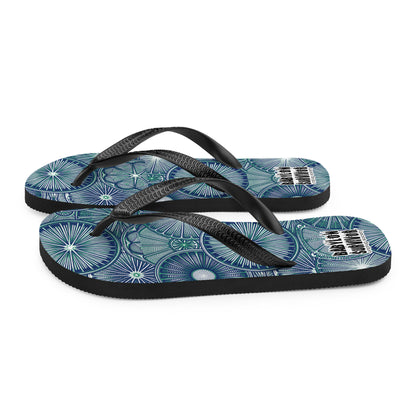 Diatoms ocean art flip-flops – white