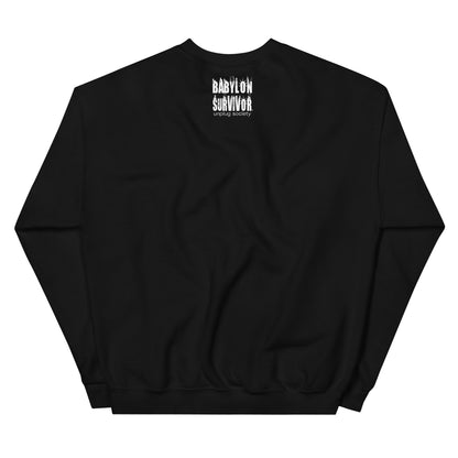 Babylon Survivor Zion crewneck sweatshirt – black, back view