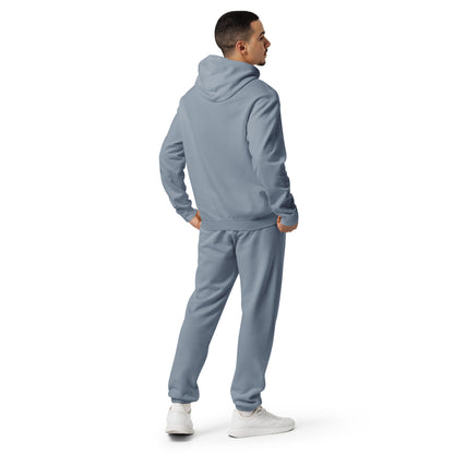 Babylon Survivor BS fleece sweatpants – blue jean, back view