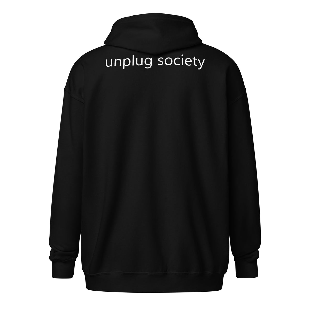 Babylon Survivor heavy blend zip hoodie – black, back view (2)