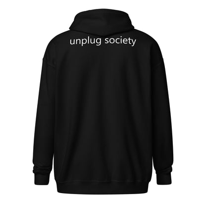 Babylon Survivor heavy blend zip hoodie – black, back view (2)