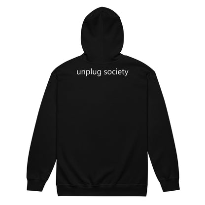 Babylon Survivor heavy blend zip hoodie – black, back view