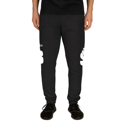 Babylon Survivor BS fleece joggers – black, front view