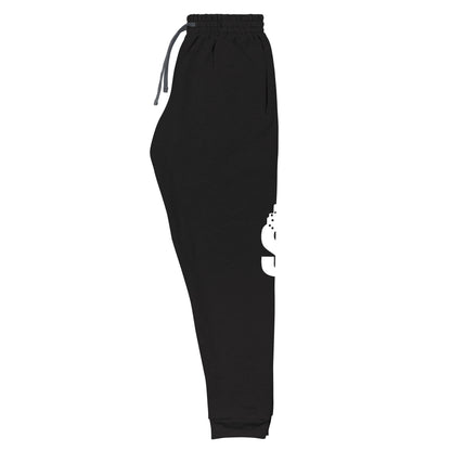 Babylon Survivor BS fleece joggers – black, front view (2)