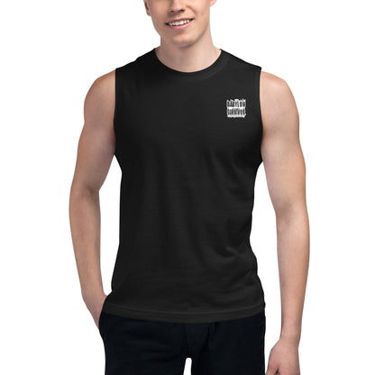 Moses striking the rock at Horeb muscle shirt – black, front view (2)