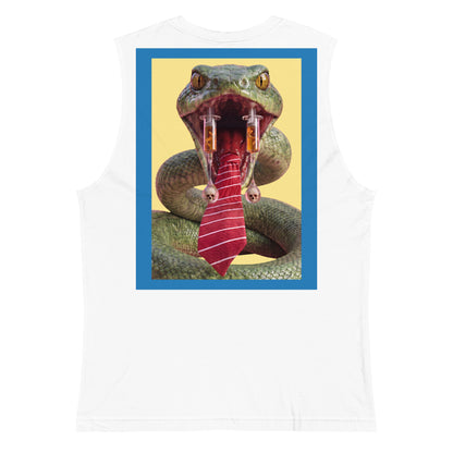 Snake Oil serpent muscle shirt – white, back view (6)