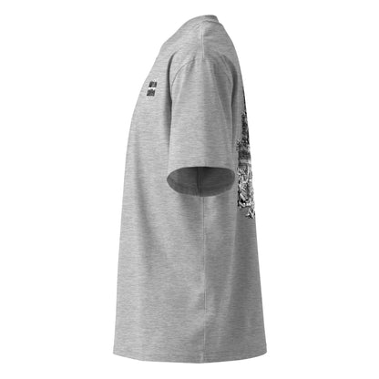 Babylon Is Falling Again organic oversized t-shirt – heather grey