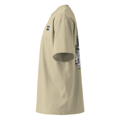 Babylon Is Falling Again organic oversized t-shirt – stone