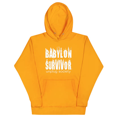 Babylon Survivor BS hoodie – team gold, front view