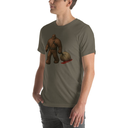 The Golem of Prague Jewish folklore t-shirt – army, front view