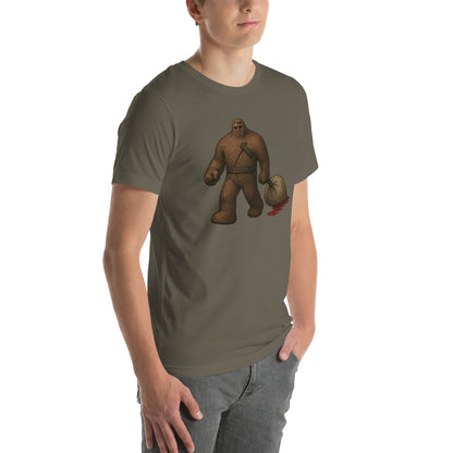 The Golem of Prague Jewish folklore t-shirt – army, front view