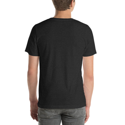 Quality over Quantity Jewish pride t-shirt – black heather, back view