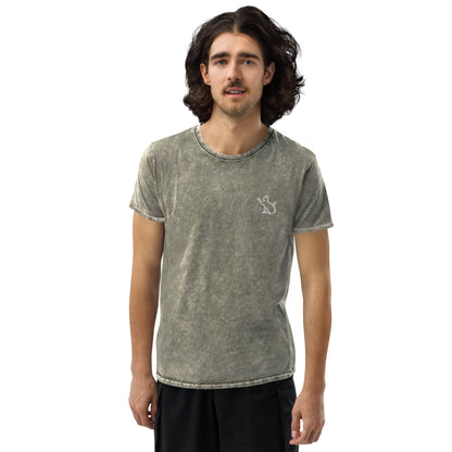 The Cat In The Heart denim t-shirt – dark army green, front view (2)