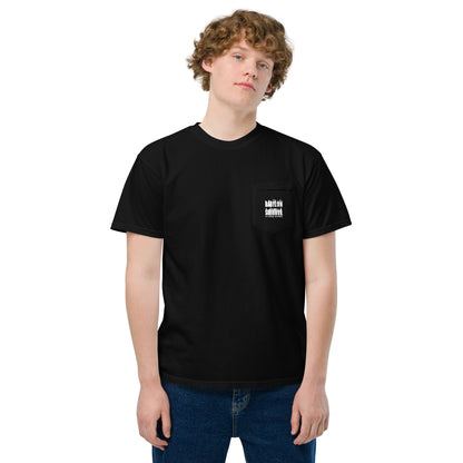 Babylon Survivor garment-dyed pocket t-shirt – black, front view
