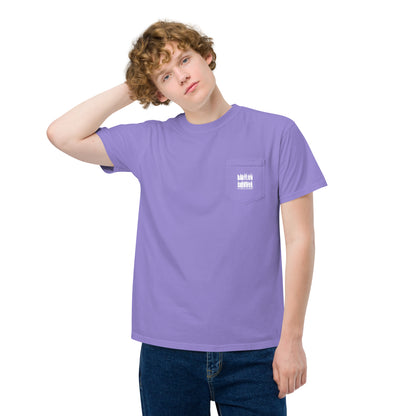 Babylon Survivor garment-dyed pocket t-shirt – violet, front view (2)