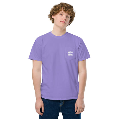 Babylon Survivor garment-dyed pocket t-shirt – violet, front view