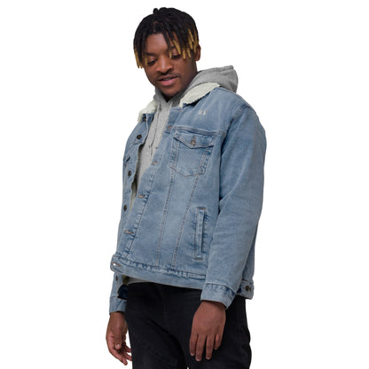 Babylon Survivor denim sherpa jacket – light, front view (2)