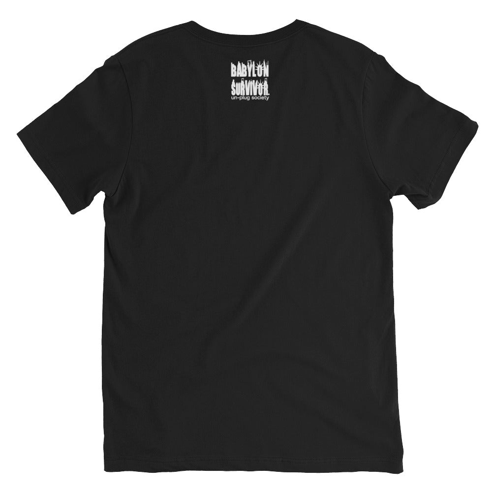 Babylon Survivor Black Unisex Short Sleeve V-Neck T-Shirt
